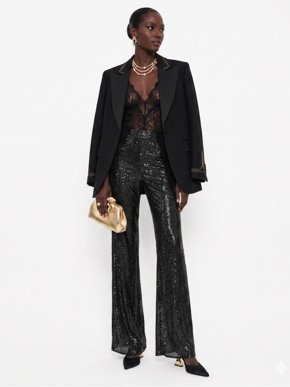 Zara shiny straight leg pants black Size XS 9600/694